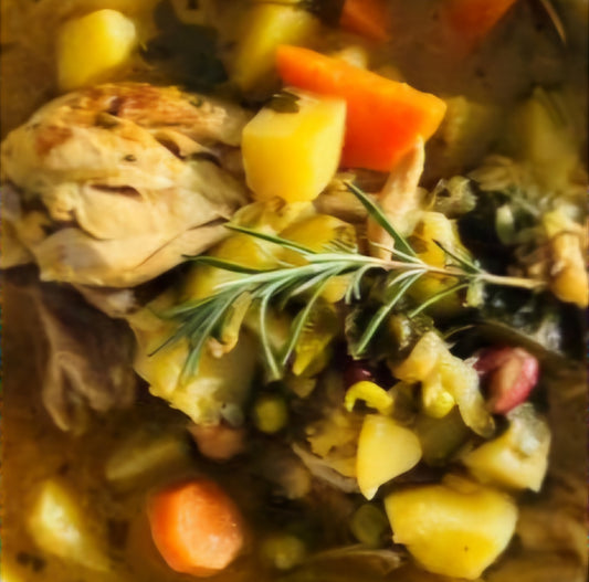 Chicken and root vegetable soup